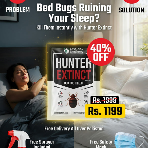 HUNTER EXTINCT 30% WG — Imported Professional-Grade Insect Control Formula for Bedbugs (Khatmal) & Other Common Household Pests | Nationwide FREE Shipping