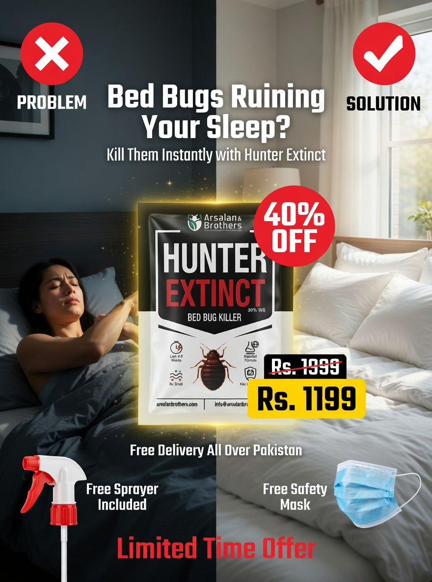 HUNTER EXTINCT 30% WG — Imported Professional-Grade Insect Control Formula for Bedbugs (Khatmal) & Other Common Household Pests | Nationwide FREE Shipping